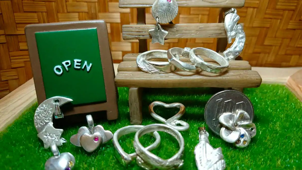 銀粘土で作るシルバーアクセサリー体験の完成イメージ